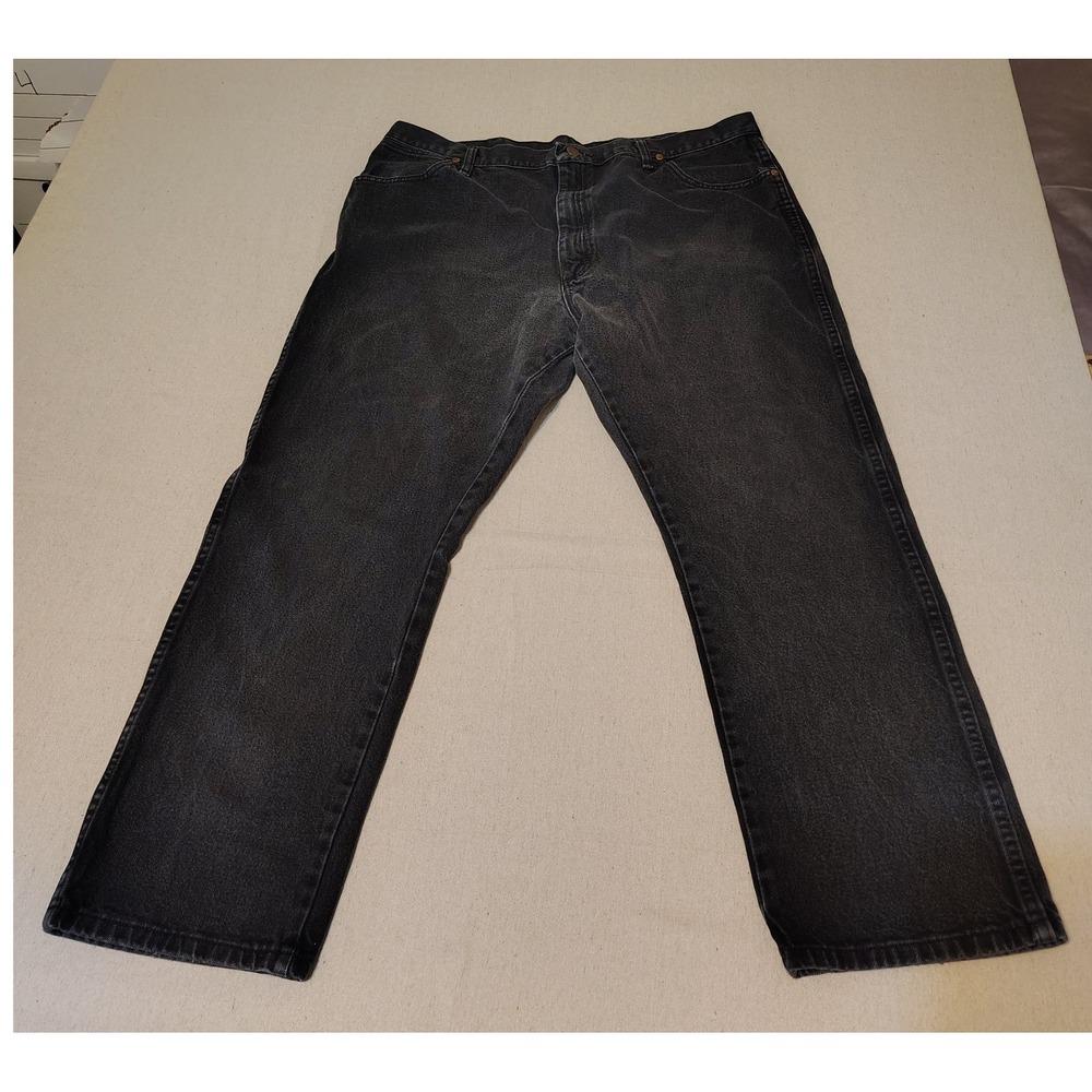 Wrangler Mens Dark Wash Straight Leg Denim Jeans Size 42x30 11
